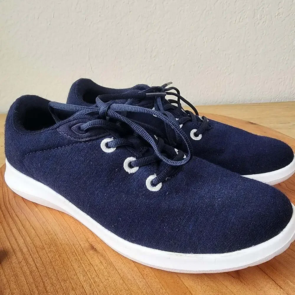 Merinos Shoes Womens Size 8 Navy Blue Wool Knit Comfort Walking Sneakers NWOT